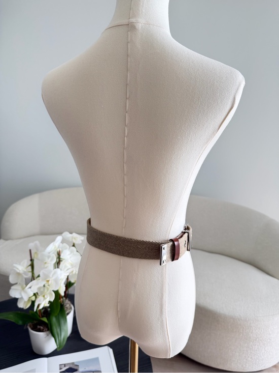 Dolce & Gabbana Canvas Leather Belt Women’s Size 40 Beige Brown main image 12